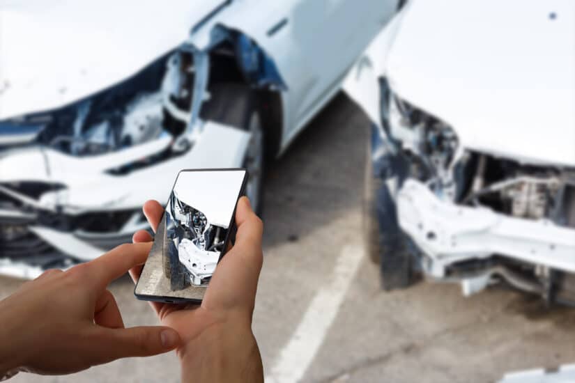 Automobile accident in Greenville SC showing vehicle damage and highlighting steps to file a claim and seek compensation