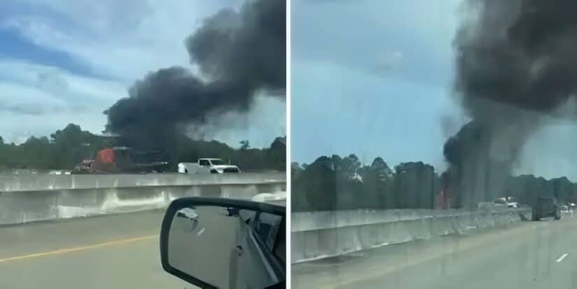 Fiery Dump Truck Crash on South Carolina Bridge Leaves 2 Dead Image for Fiery Dump Truck Crash on South Carolina Bridge Leaves 2 Dead post