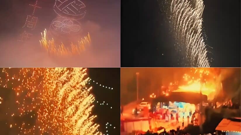 Image for China’s Drone Light Show Ends in Chaos: UAVs Catch Fire, Crowd Runs for Safety post