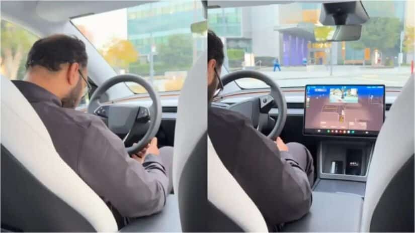 Image for Tesla Robotaxi Safety Driver Appears to Fall Asleep During San Francisco Rides post