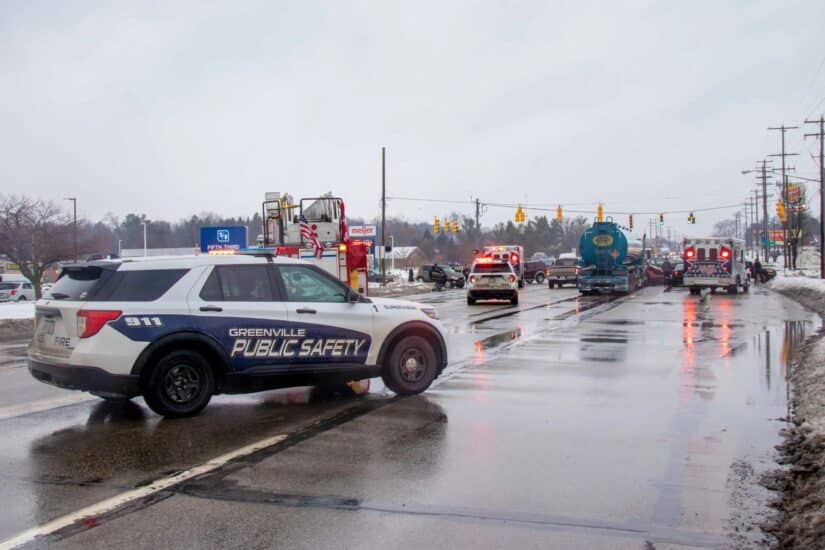 Image for Multi-Vehicle Crash Shuts Down M-57 in Greenville After Red Light Violation post