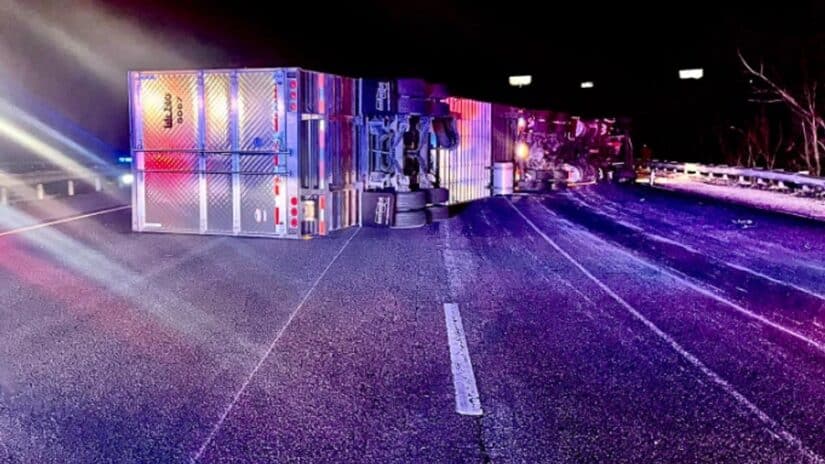 Image for Rollover Tractor Trailer Crash Disrupts Traffic in Catoosa County post