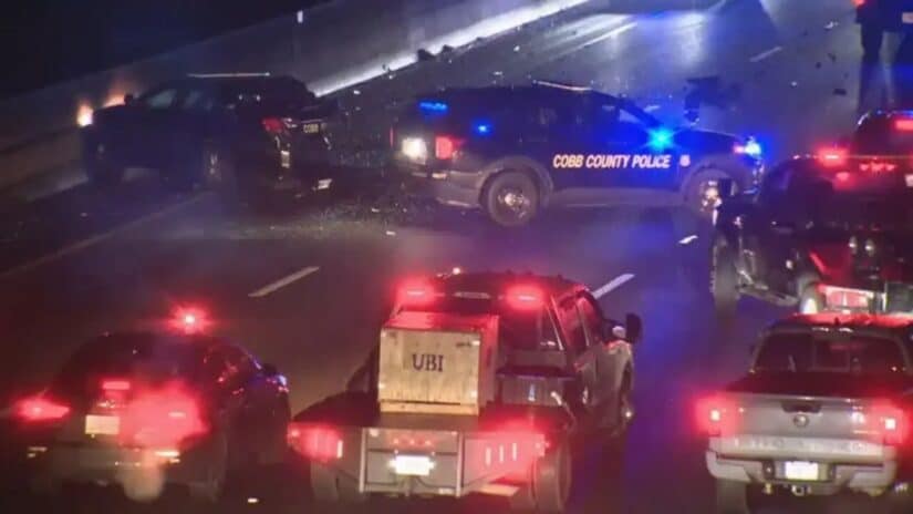 Image for Driver Smashes Into Cobb County Police Patrol Car on I-20 and Raises Serious Safety Concerns post