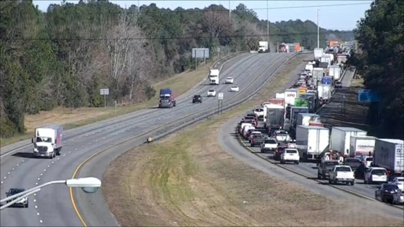 Image for Passenger Jumps From Moving Vehicle on I-95 Causing Major Traffic Backup Near Georgia Florida Line post