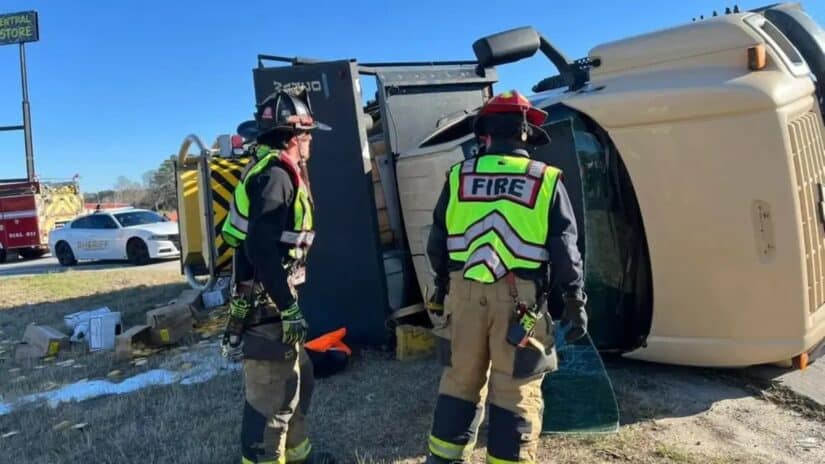 Image for Truck Crash at I-75 Exit 104 Northbound Ramp Prompts Safety Concerns in Crisp County post