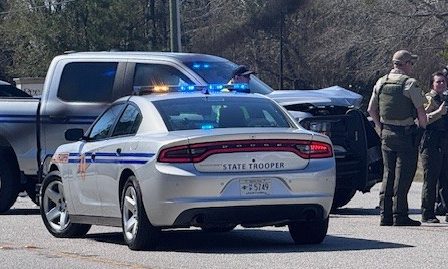 State trooper vehicle damaged after car chase in Florence County